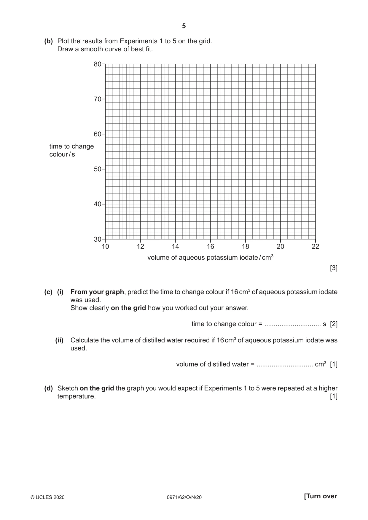 Cambridge IGCSE Chemistry (9-1) 0971 2020 Oct/Nov Paper 6 · Variant 2 question paper, page 5 of 12