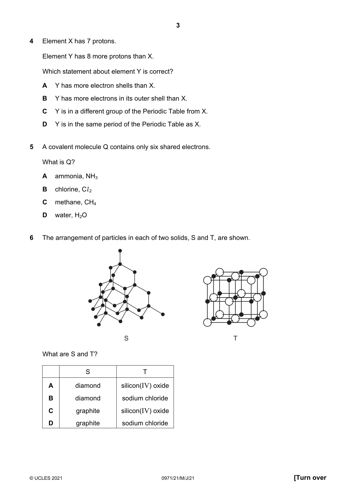 Cambridge IGCSE Chemistry (9-1) 0971 2021 May/June Paper 2 · Variant 1 question paper, page 3 of 16