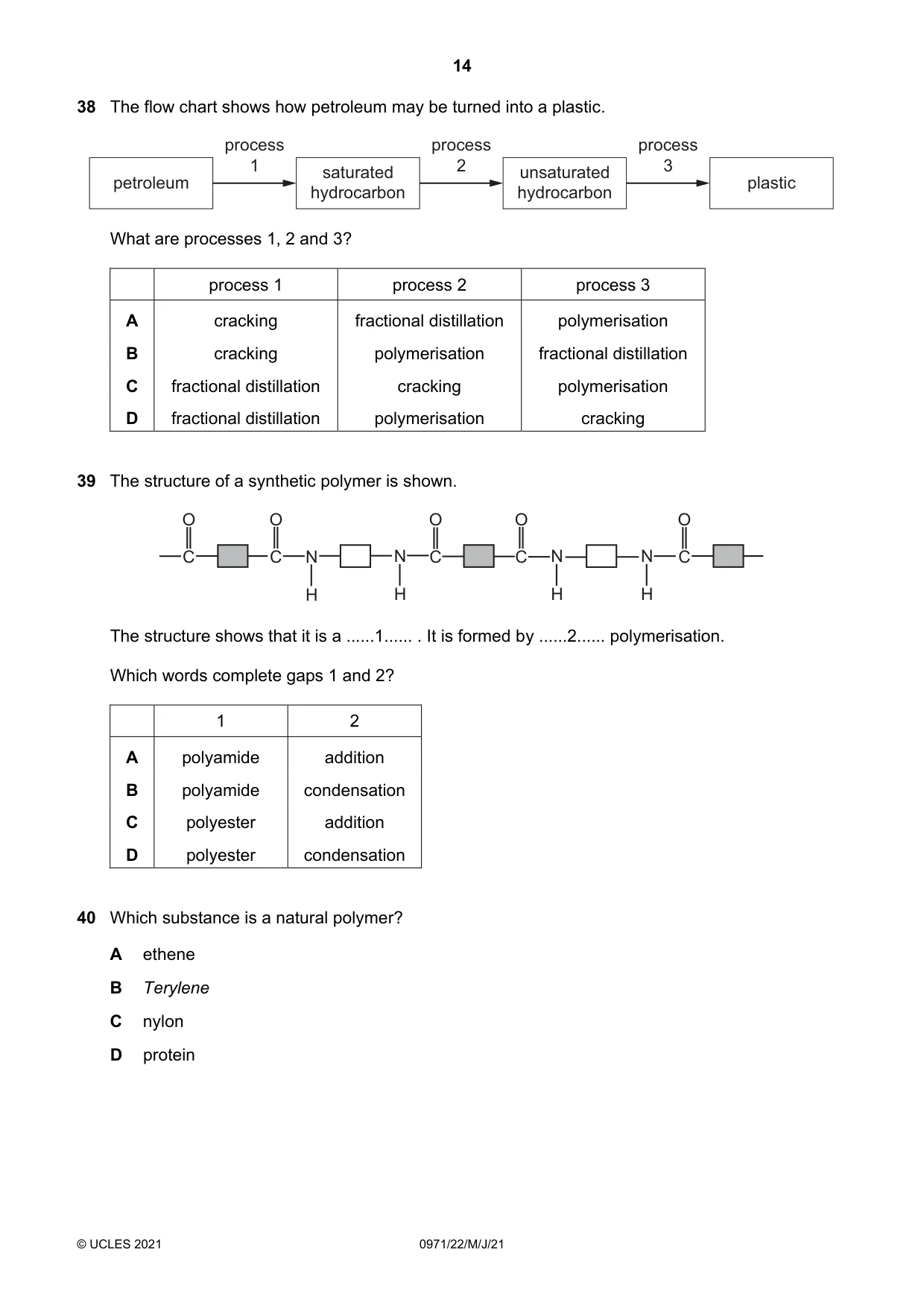 Cambridge IGCSE Chemistry (9-1) 0971 2021 May/June Paper 2 · Variant 2 question paper, page 14 of 16