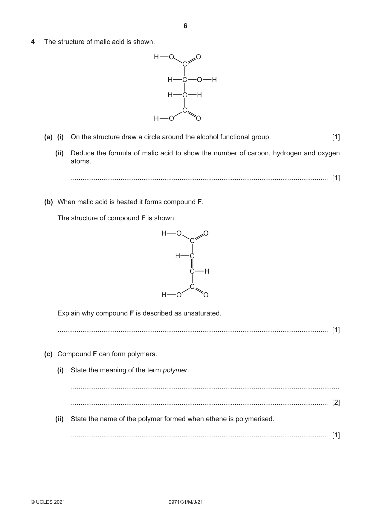 Cambridge IGCSE Chemistry (9-1) 0971 2021 May/June Paper 3 · Variant 1 question paper, page 6 of 16