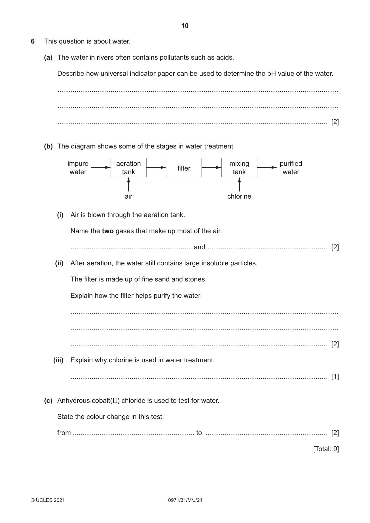 Cambridge IGCSE Chemistry (9-1) 0971 2021 May/June Paper 3 · Variant 1 question paper, page 10 of 16