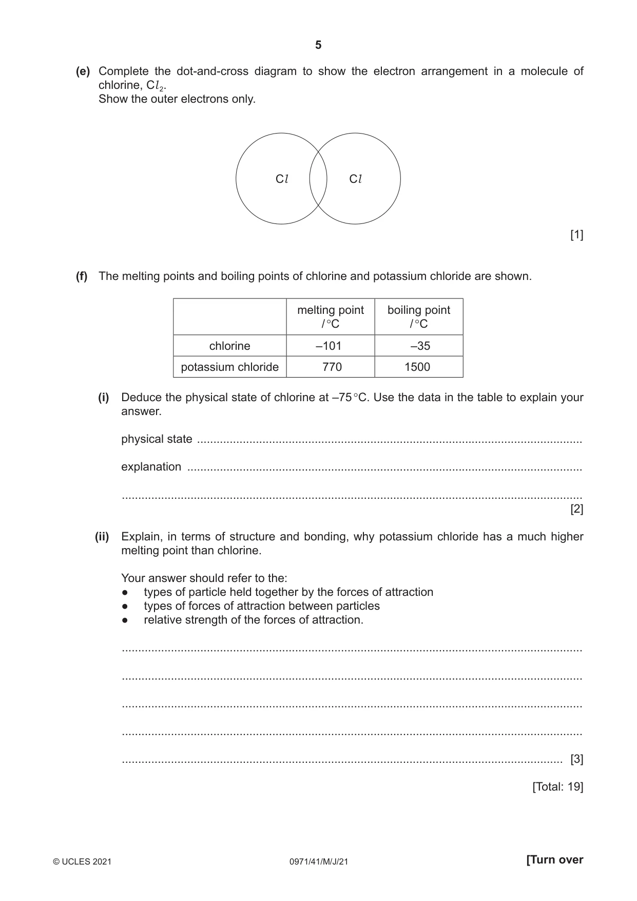 Cambridge IGCSE Chemistry (9-1) 0971 2021 May/June Paper 4 · Variant 1 question paper, page 5 of 16