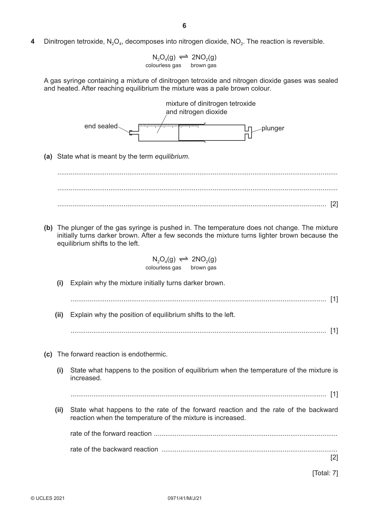 Cambridge IGCSE Chemistry (9-1) 0971 2021 May/June Paper 4 · Variant 1 question paper, page 6 of 16