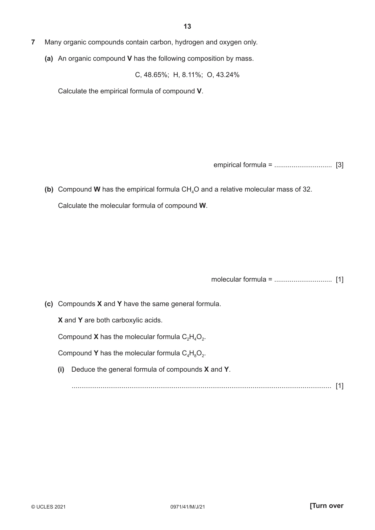 Cambridge IGCSE Chemistry (9-1) 0971 2021 May/June Paper 4 · Variant 1 question paper, page 13 of 16