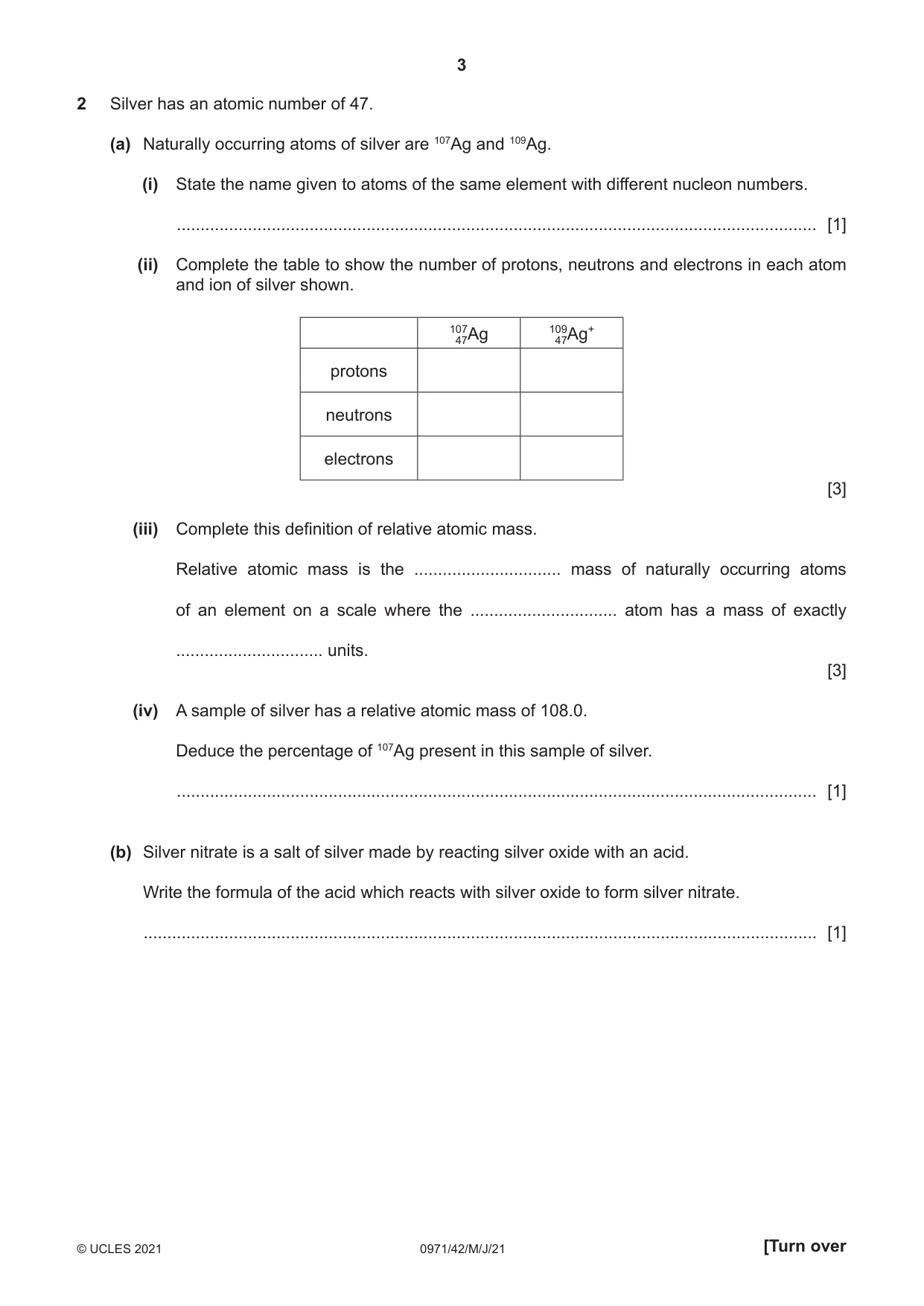 Cambridge IGCSE Chemistry (9-1) 0971 2021 May/June Paper 4 · Variant 2 question paper, page 3 of 16