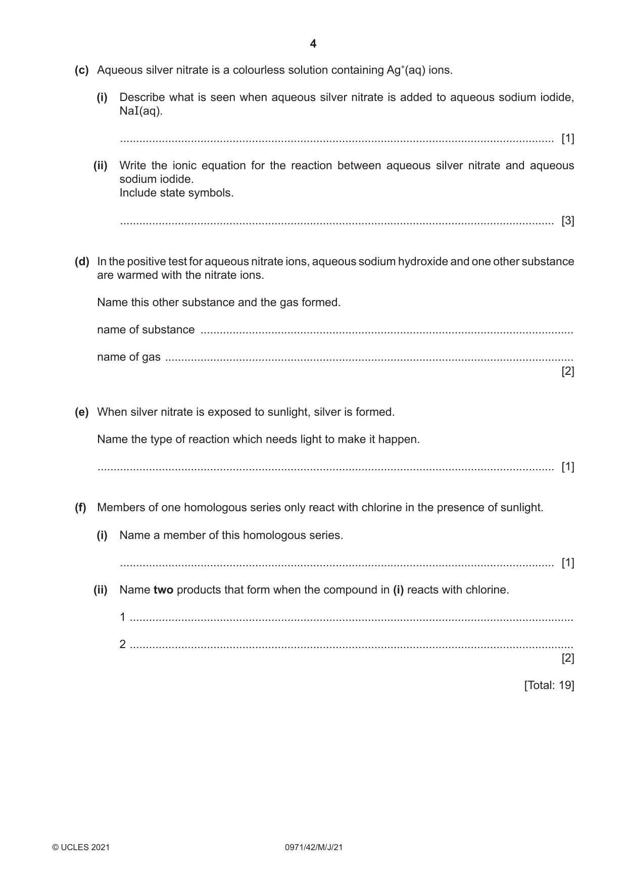 Cambridge IGCSE Chemistry (9-1) 0971 2021 May/June Paper 4 · Variant 2 question paper, page 4 of 16