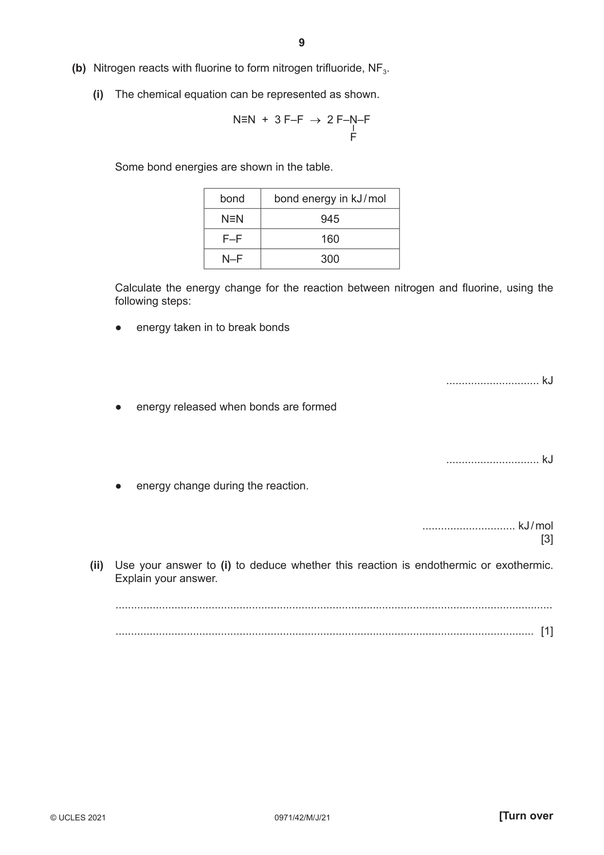Cambridge IGCSE Chemistry (9-1) 0971 2021 May/June Paper 4 · Variant 2 question paper, page 9 of 16