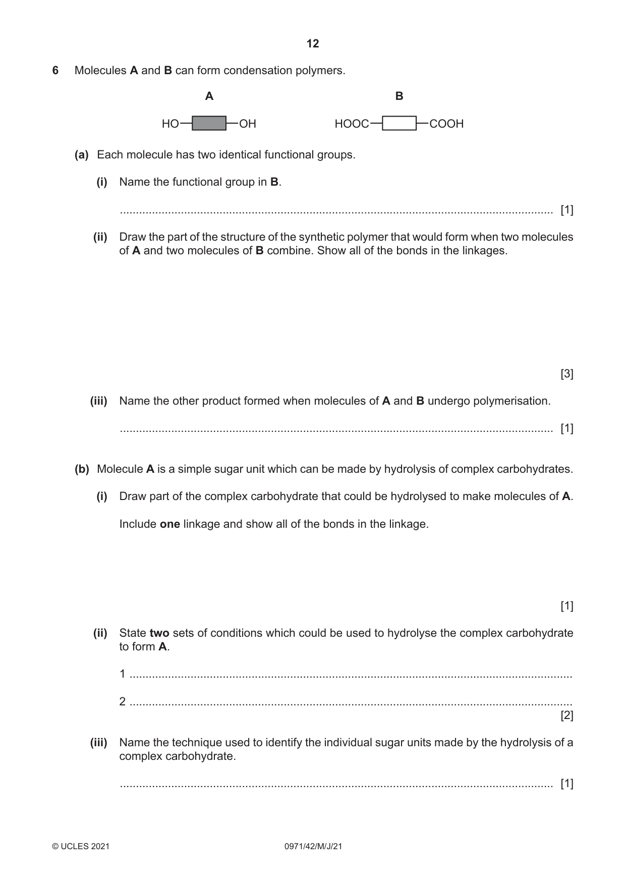 Cambridge IGCSE Chemistry (9-1) 0971 2021 May/June Paper 4 · Variant 2 question paper, page 12 of 16