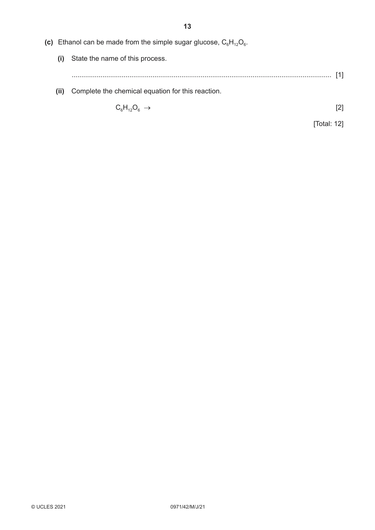 Cambridge IGCSE Chemistry (9-1) 0971 2021 May/June Paper 4 · Variant 2 question paper, page 13 of 16