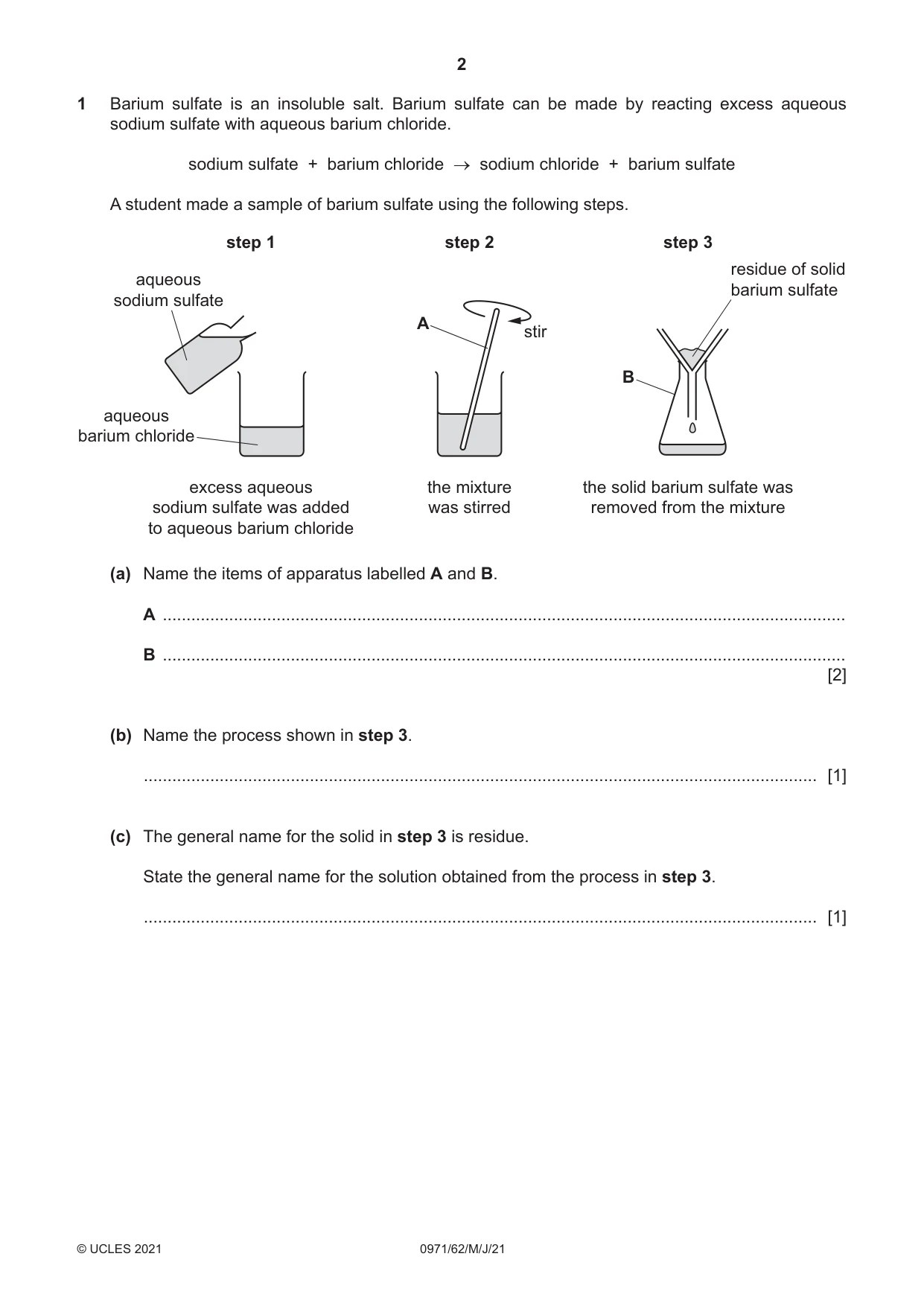 Cambridge IGCSE Chemistry (9-1) 0971 2021 May/June Paper 6 · Variant 2 question paper, page 2 of 12