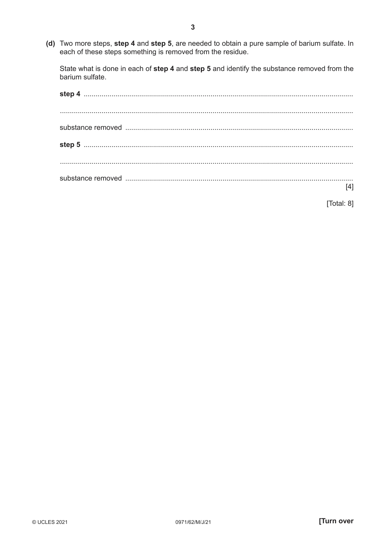 Cambridge IGCSE Chemistry (9-1) 0971 2021 May/June Paper 6 · Variant 2 question paper, page 3 of 12
