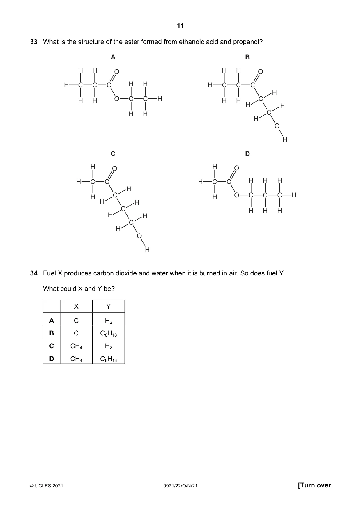 Cambridge IGCSE Chemistry (9-1) 0971 2021 Oct/Nov Paper 2 · Variant 2 question paper, page 11 of 16