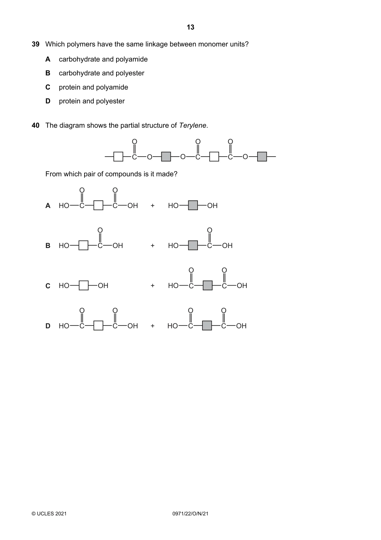 Cambridge IGCSE Chemistry (9-1) 0971 2021 Oct/Nov Paper 2 · Variant 2 question paper, page 13 of 16