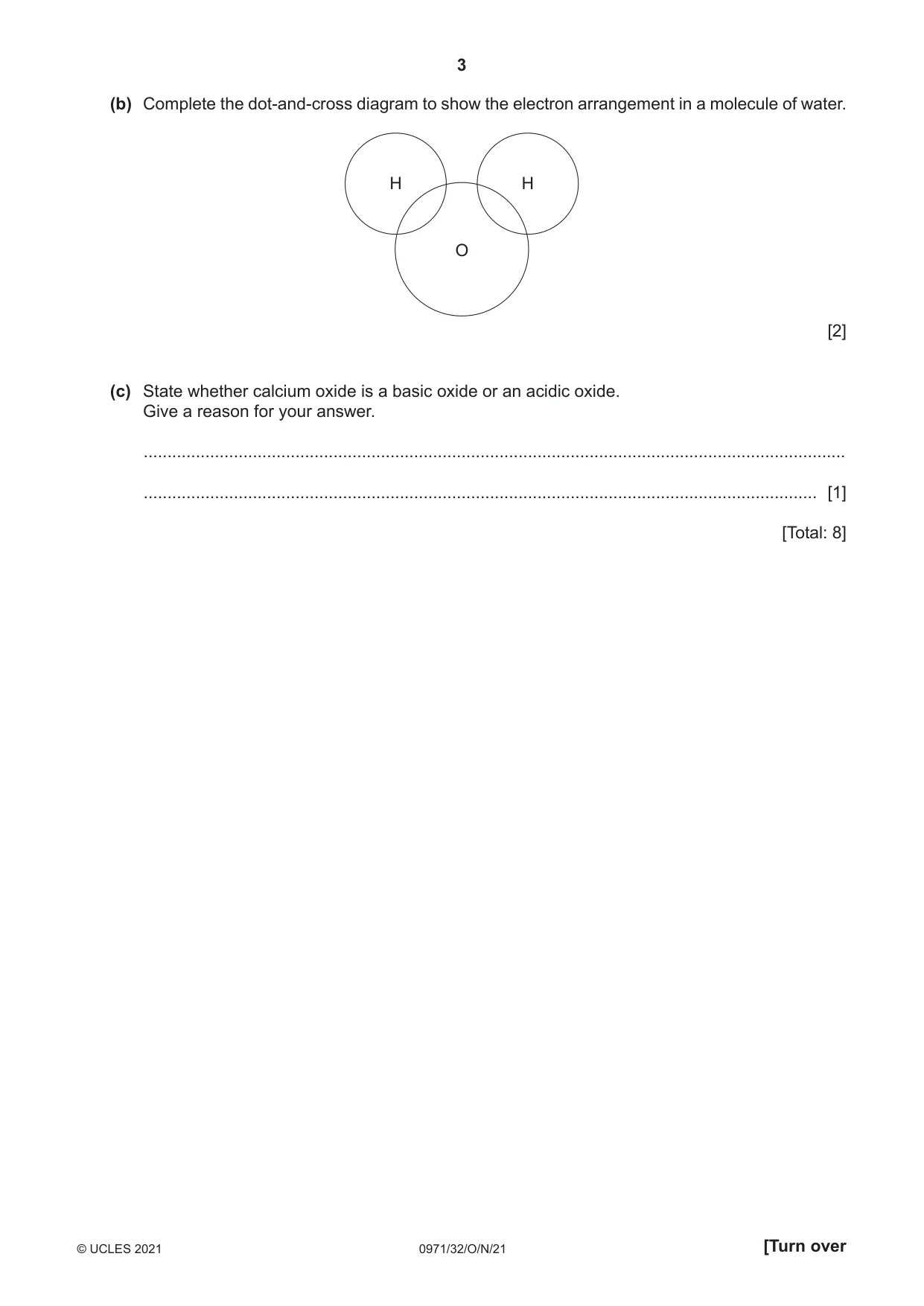 Cambridge IGCSE Chemistry (9-1) 0971 2021 Oct/Nov Paper 3 · Variant 2 question paper, page 3 of 20