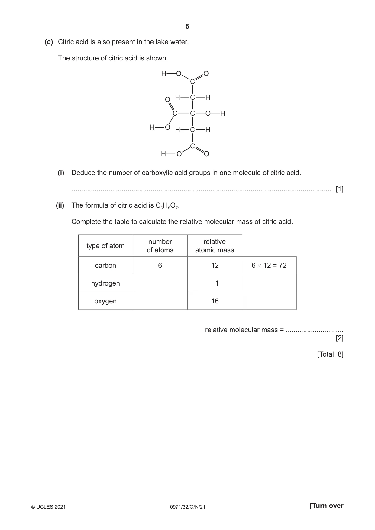 Cambridge IGCSE Chemistry (9-1) 0971 2021 Oct/Nov Paper 3 · Variant 2 question paper, page 5 of 20