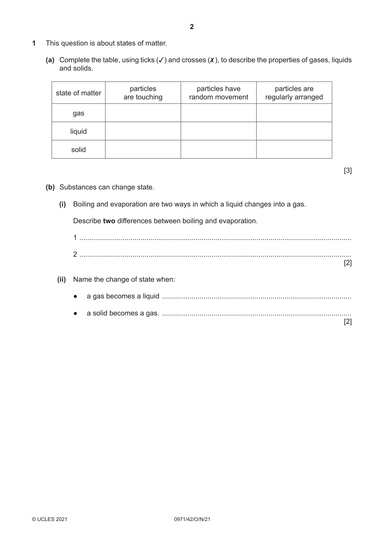 Cambridge IGCSE Chemistry (9-1) 0971 2021 Oct/Nov Paper 4 · Variant 2 question paper, page 2 of 16
