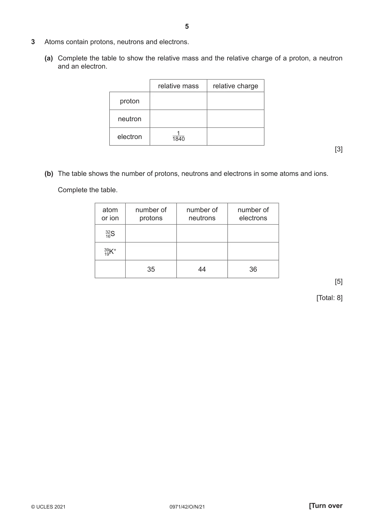 Cambridge IGCSE Chemistry (9-1) 0971 2021 Oct/Nov Paper 4 · Variant 2 question paper, page 5 of 16
