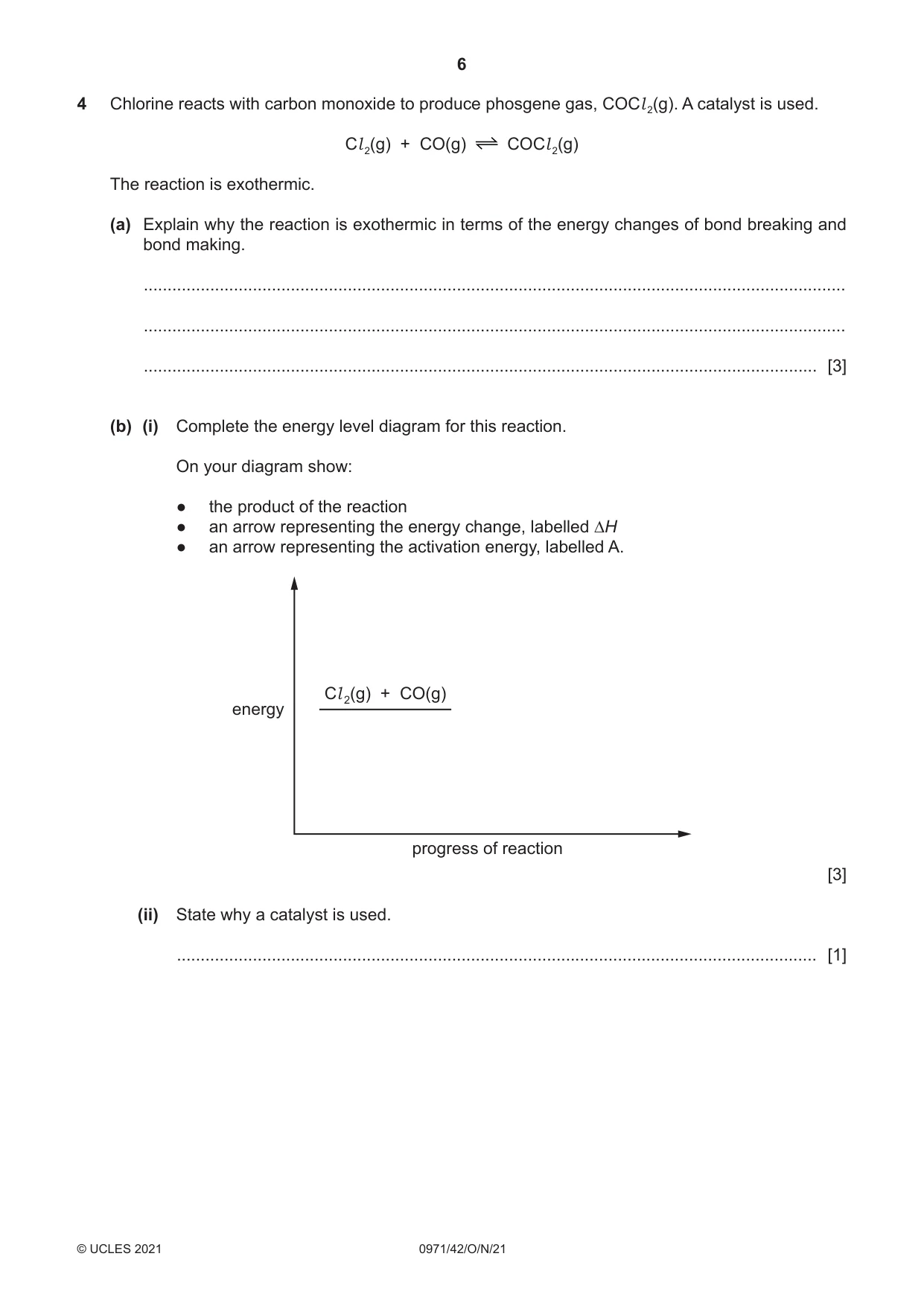 Cambridge IGCSE Chemistry (9-1) 0971 2021 Oct/Nov Paper 4 · Variant 2 question paper, page 6 of 16