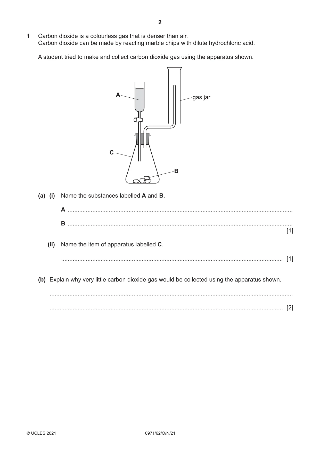 Cambridge IGCSE Chemistry (9-1) 0971 2021 Oct/Nov Paper 6 · Variant 2 question paper, page 2 of 12