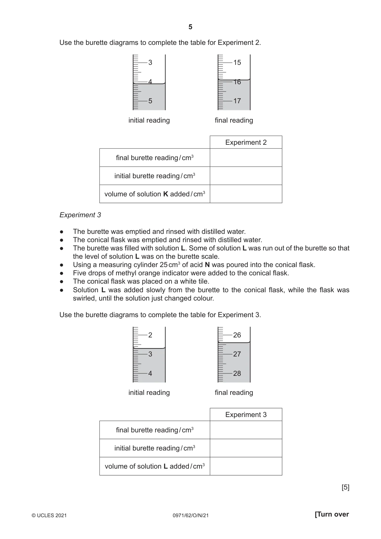 Cambridge IGCSE Chemistry (9-1) 0971 2021 Oct/Nov Paper 6 · Variant 2 question paper, page 5 of 12