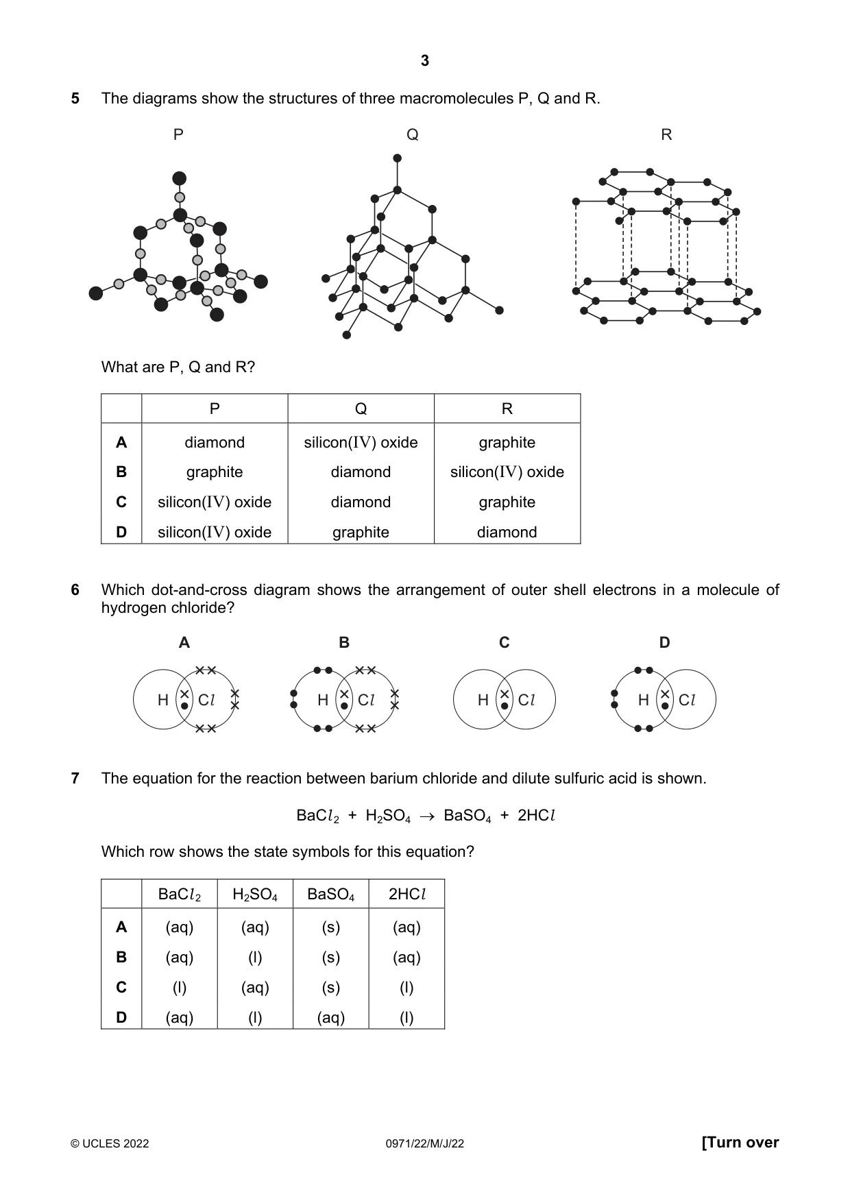 Cambridge IGCSE Chemistry (9-1) 0971 2022 May/June Paper 2 · Variant 2 question paper, page 3 of 16
