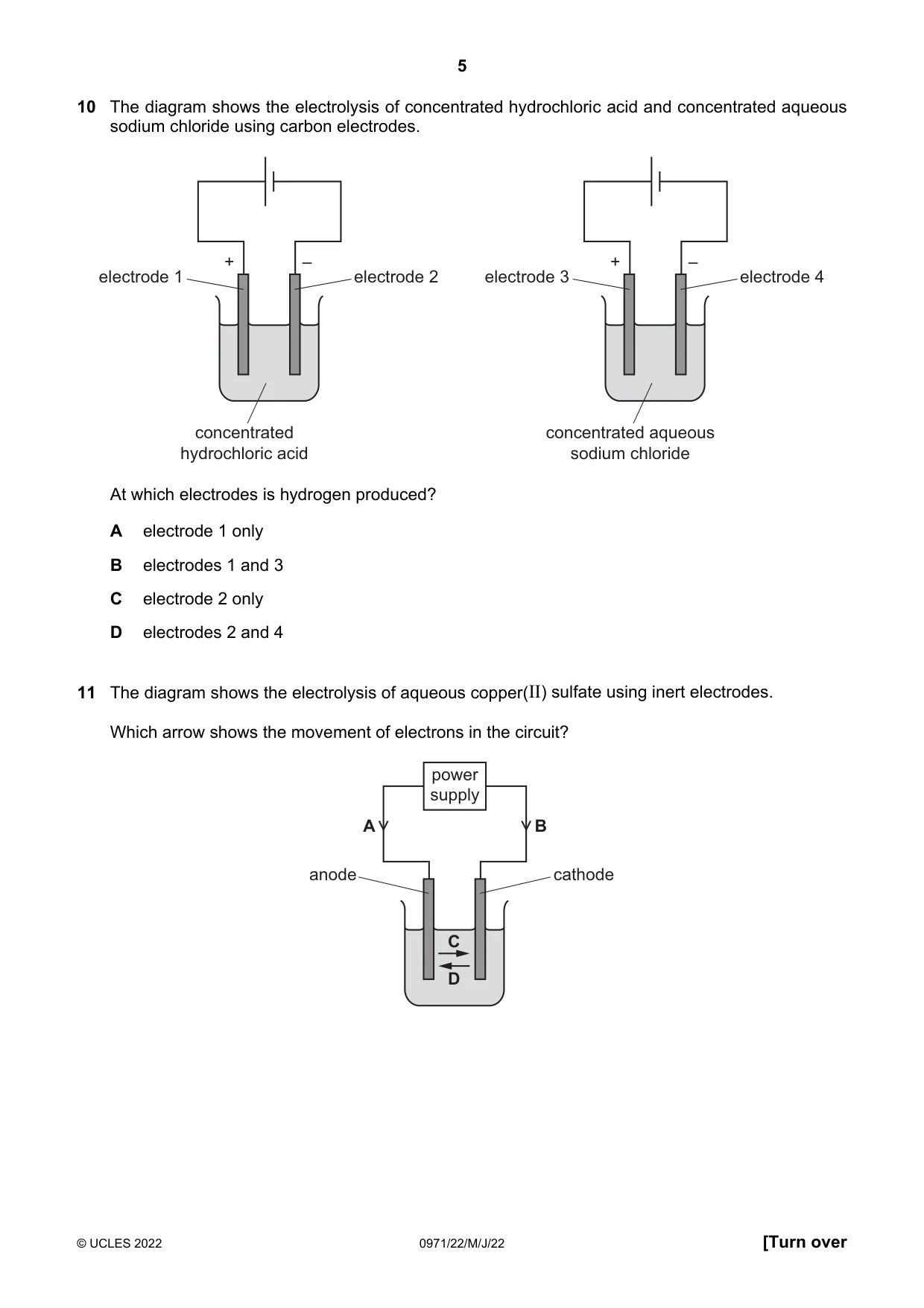 Cambridge IGCSE Chemistry (9-1) 0971 2022 May/June Paper 2 · Variant 2 question paper, page 5 of 16