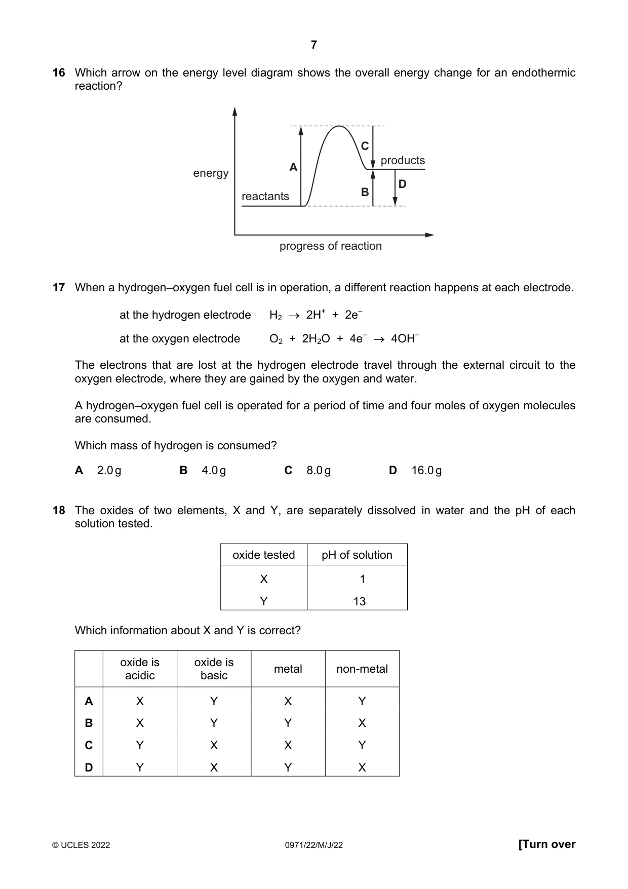 Cambridge IGCSE Chemistry (9-1) 0971 2022 May/June Paper 2 · Variant 2 question paper, page 7 of 16
