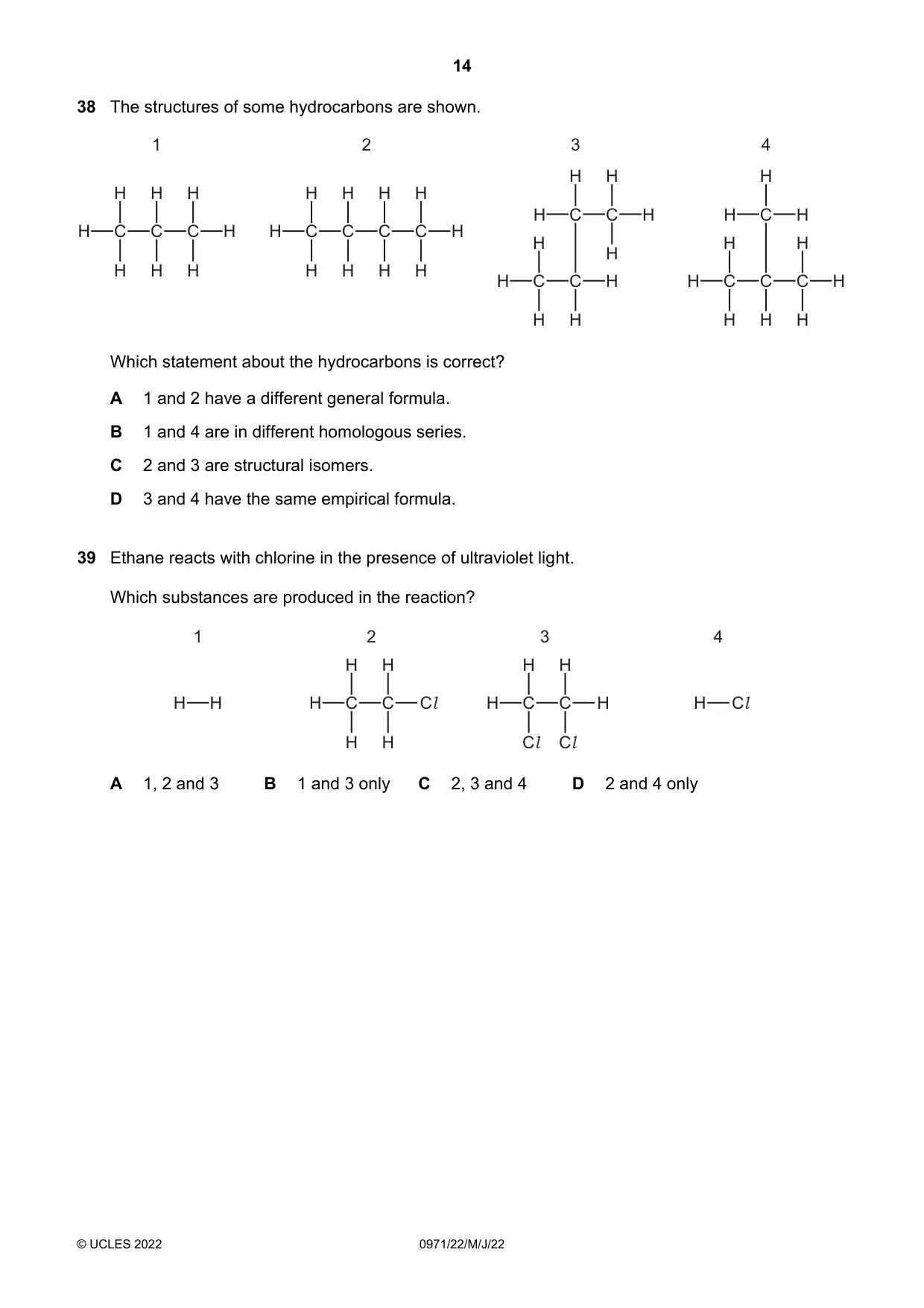 Cambridge IGCSE Chemistry (9-1) 0971 2022 May/June Paper 2 · Variant 2 question paper, page 14 of 16