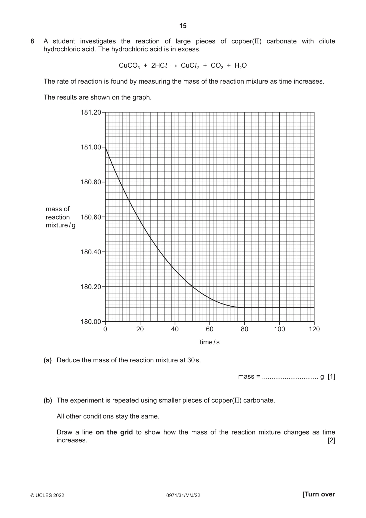 Cambridge IGCSE Chemistry (9-1) 0971 2022 May/June Paper 3 · Variant 1 question paper, page 15 of 20