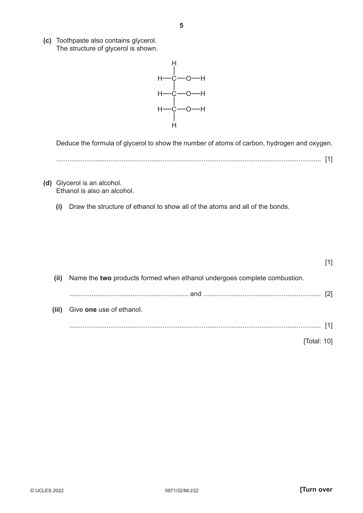 Cambridge IGCSE Chemistry (9-1) 0971 2022 May/June Paper 3 · Variant 2 question paper, page 5 of 20