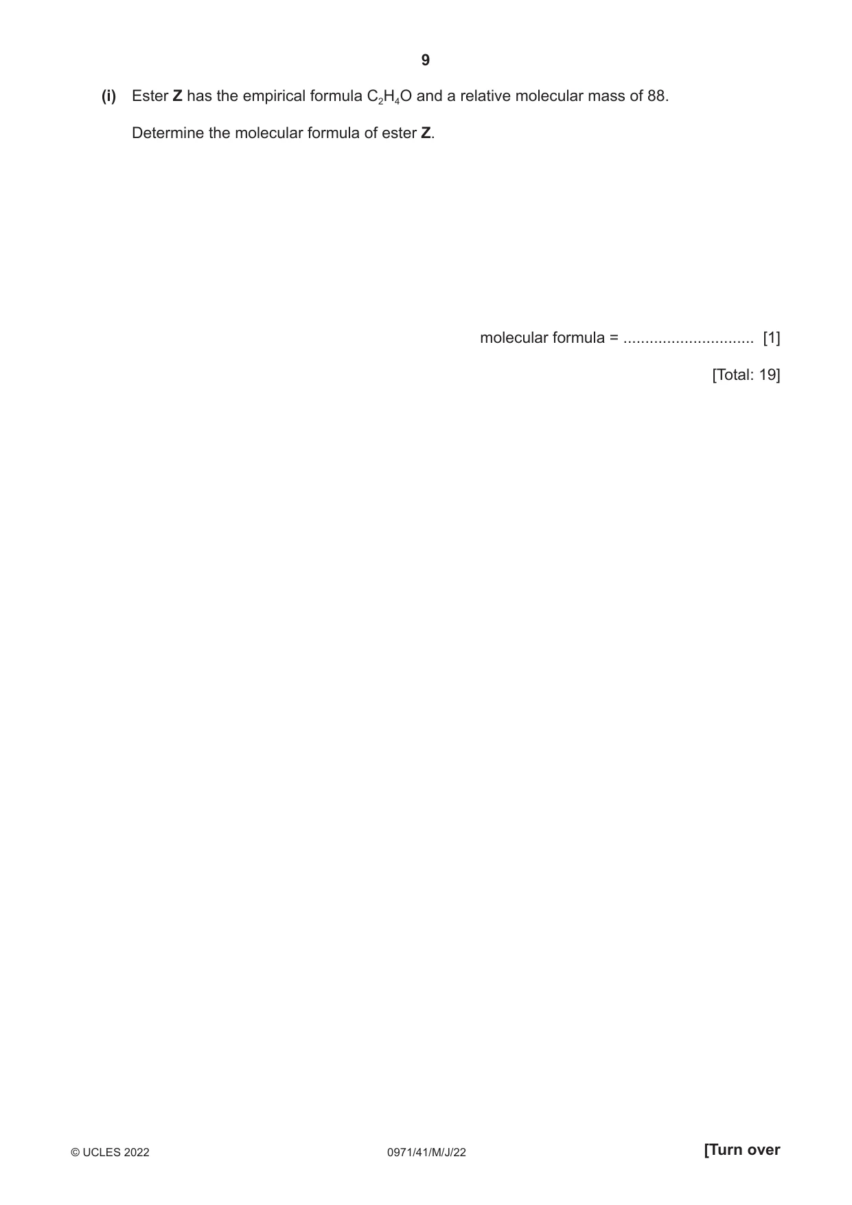 Cambridge IGCSE Chemistry (9-1) 0971 2022 May/June Paper 4 · Variant 1 question paper, page 9 of 16
