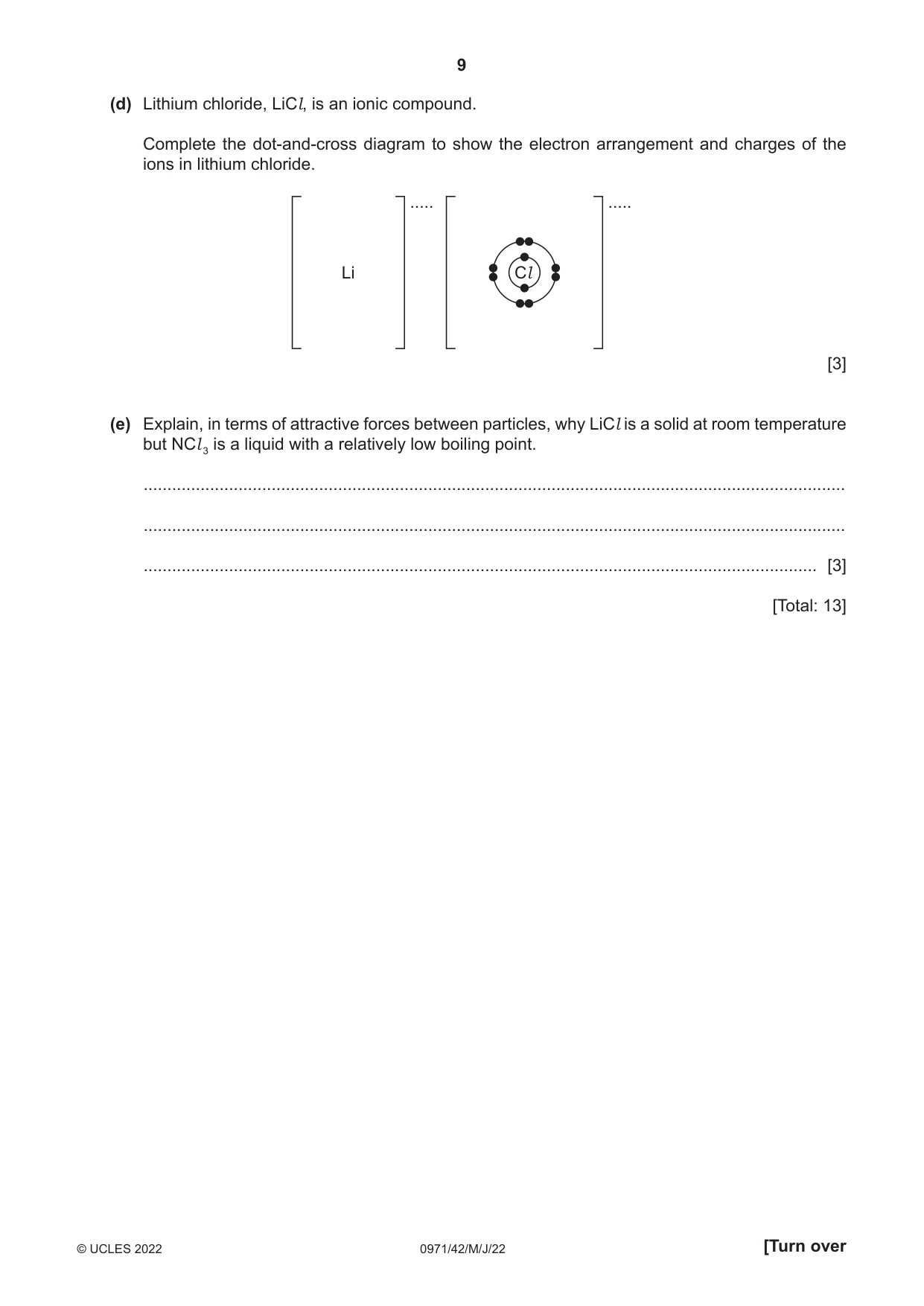Cambridge IGCSE Chemistry (9-1) 0971 2022 May/June Paper 4 · Variant 2 question paper, page 9 of 16