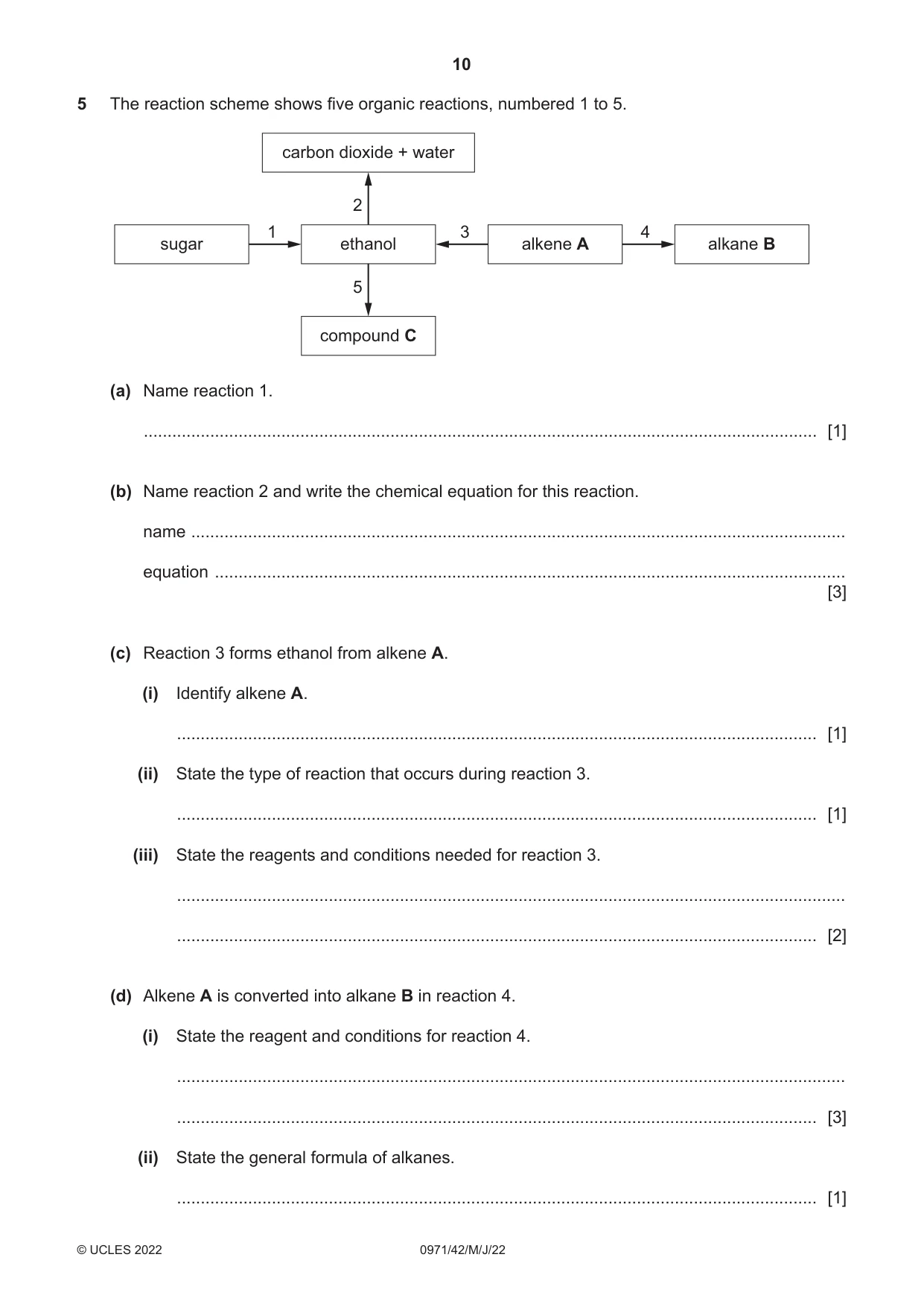 Cambridge IGCSE Chemistry (9-1) 0971 2022 May/June Paper 4 · Variant 2 question paper, page 10 of 16