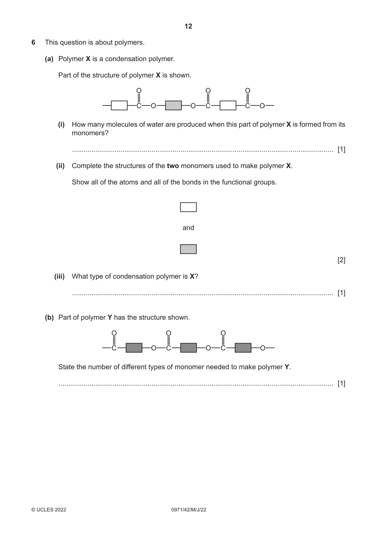 Cambridge IGCSE Chemistry (9-1) 0971 2022 May/June Paper 4 · Variant 2 question paper, page 12 of 16