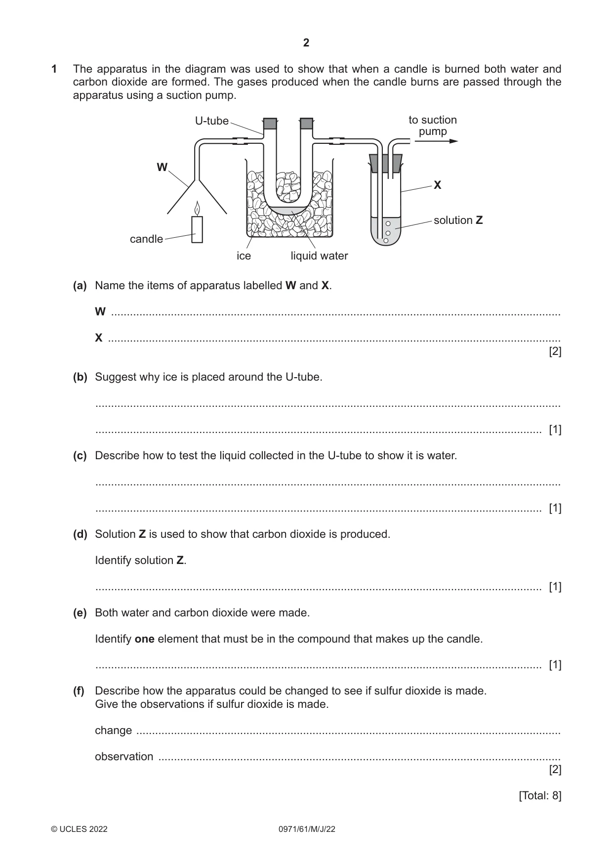 Cambridge IGCSE Chemistry (9-1) 0971 2022 May/June Paper 6 · Variant 1 question paper, page 2 of 12