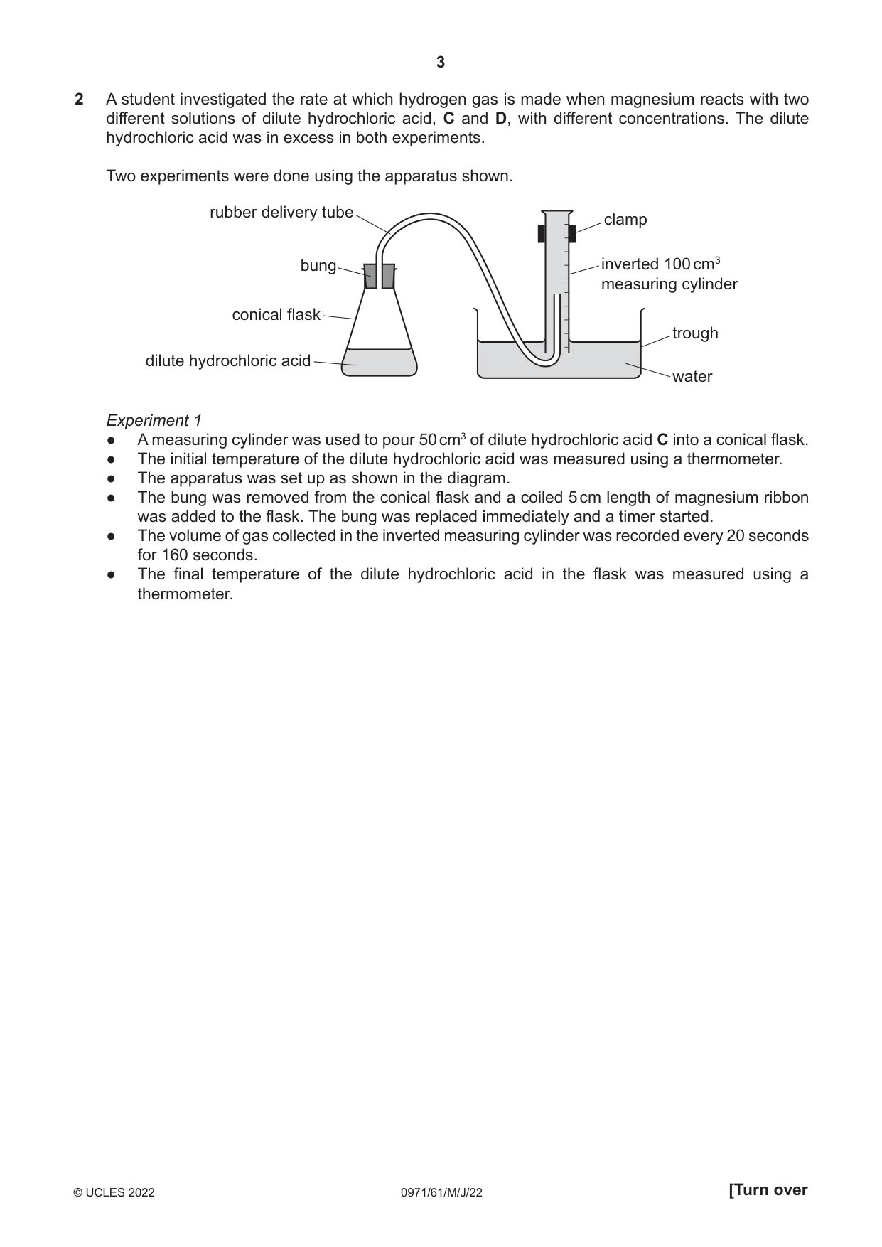 Cambridge IGCSE Chemistry (9-1) 0971 2022 May/June Paper 6 · Variant 1 question paper, page 3 of 12