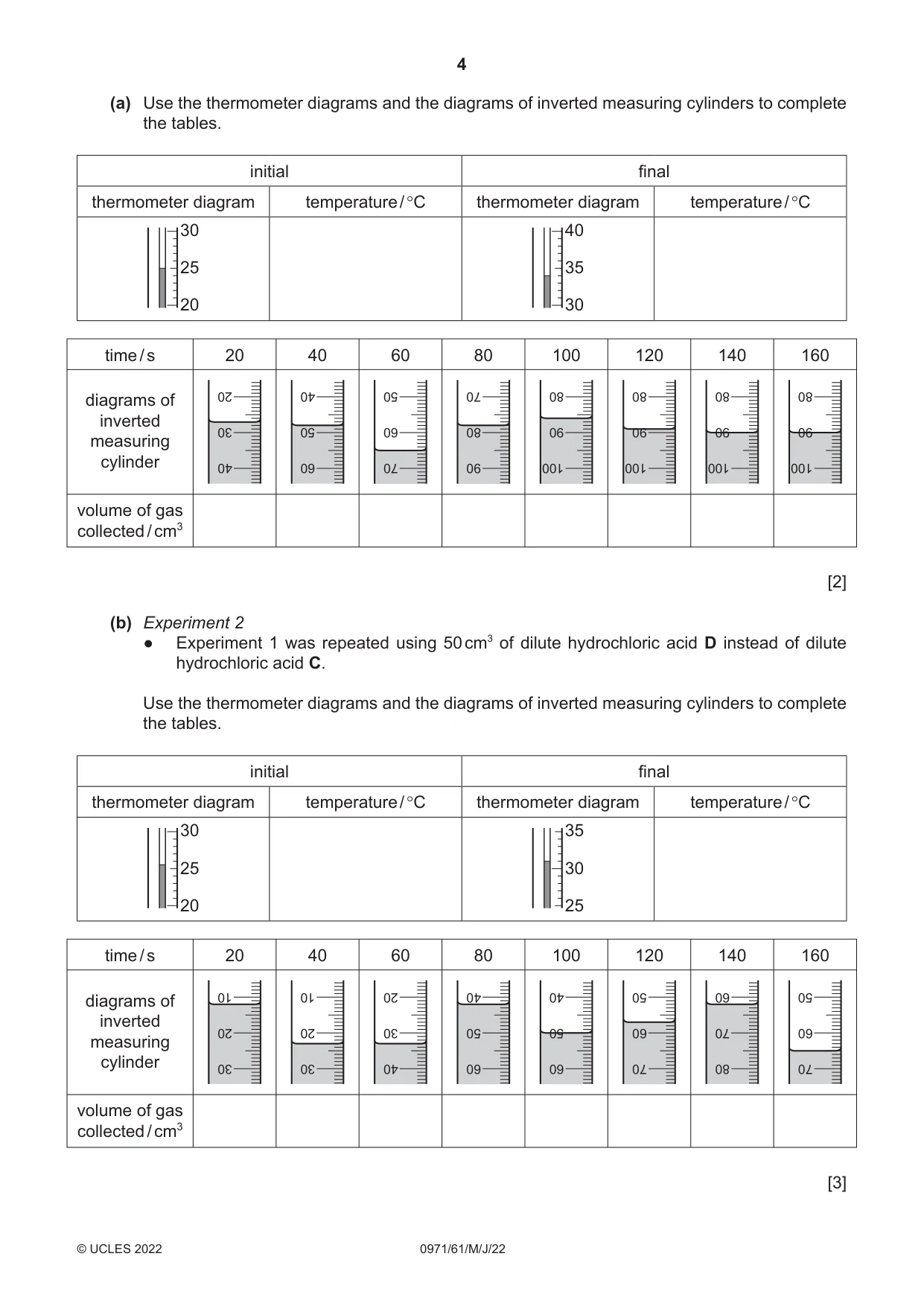 Cambridge IGCSE Chemistry (9-1) 0971 2022 May/June Paper 6 · Variant 1 question paper, page 4 of 12