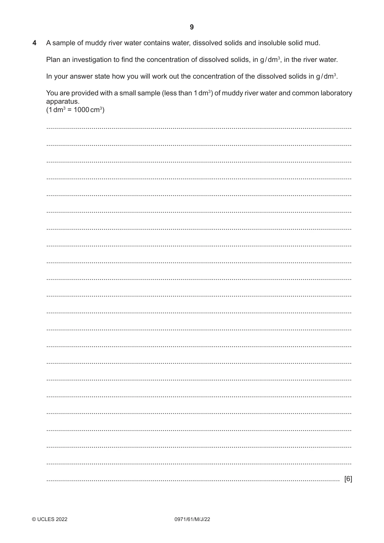 Cambridge IGCSE Chemistry (9-1) 0971 2022 May/June Paper 6 · Variant 1 question paper, page 9 of 12