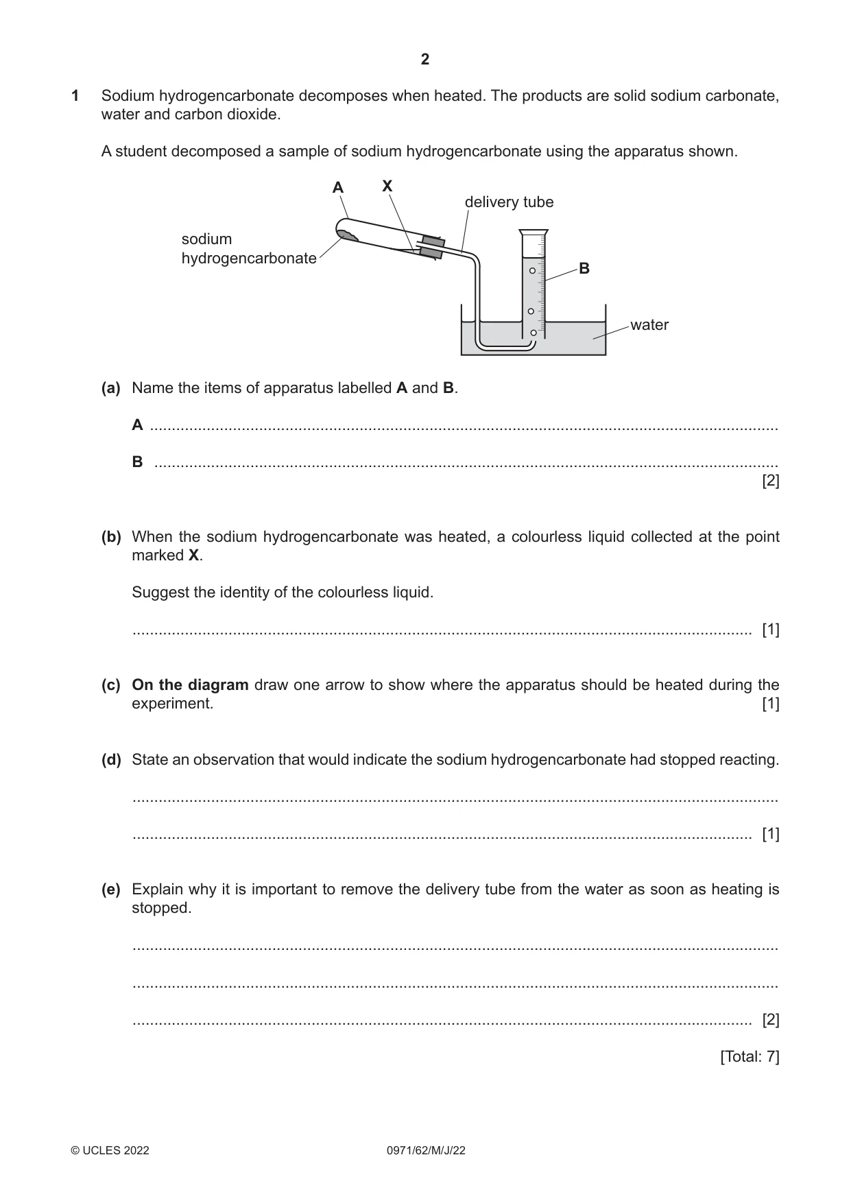 Cambridge IGCSE Chemistry (9-1) 0971 2022 May/June Paper 6 · Variant 2 question paper, page 2 of 12