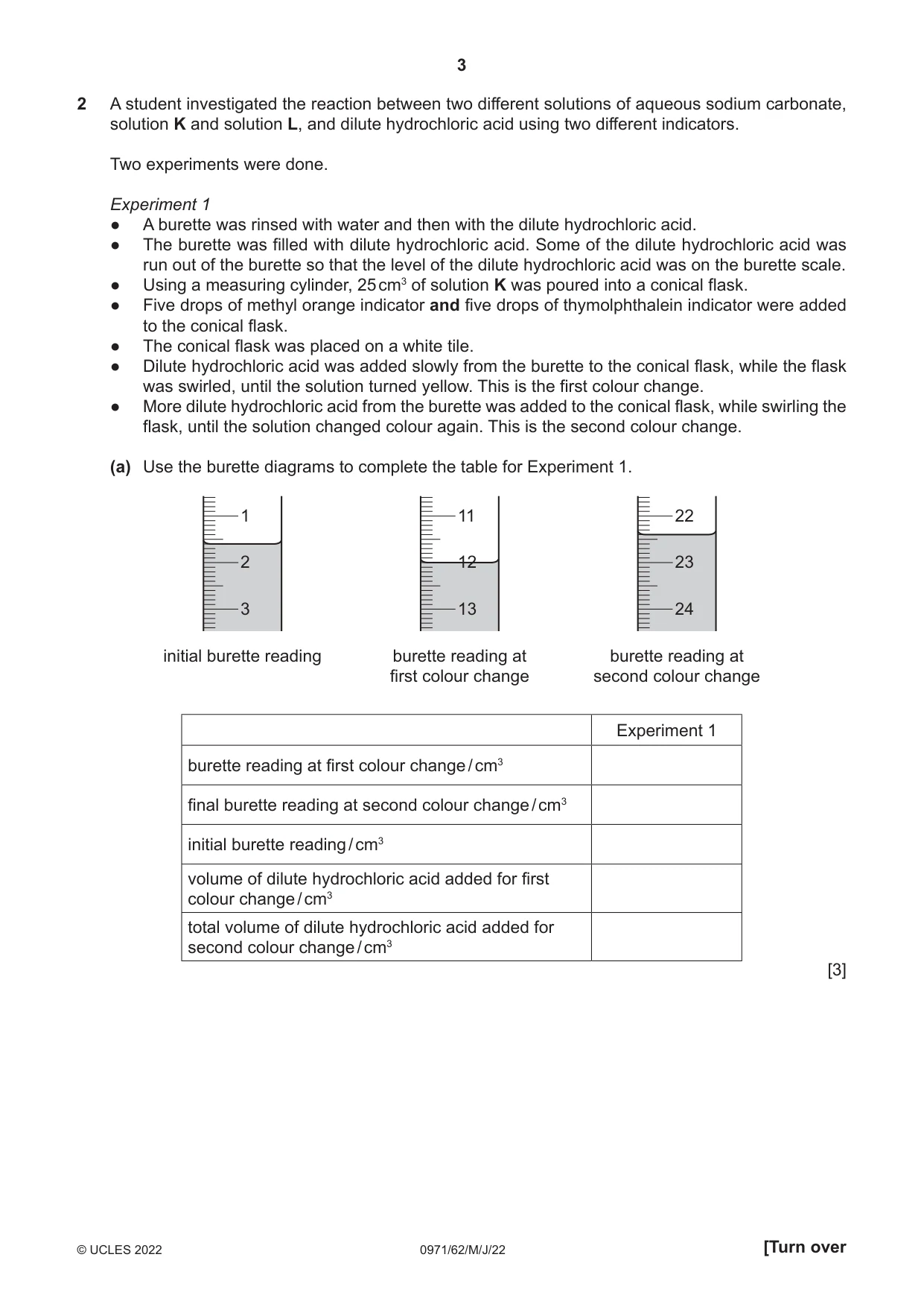 Cambridge IGCSE Chemistry (9-1) 0971 2022 May/June Paper 6 · Variant 2 question paper, page 3 of 12