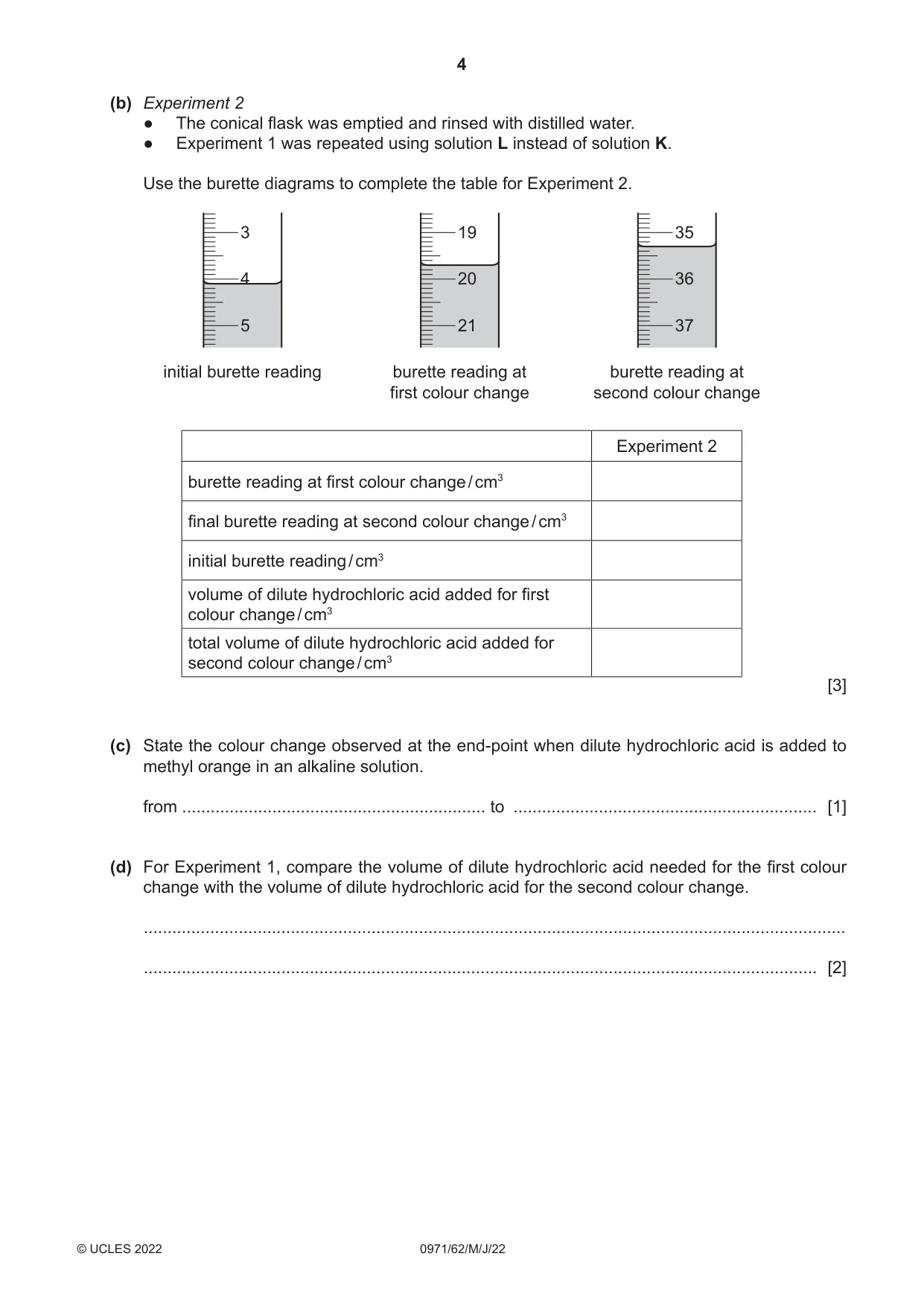 Cambridge IGCSE Chemistry (9-1) 0971 2022 May/June Paper 6 · Variant 2 question paper, page 4 of 12
