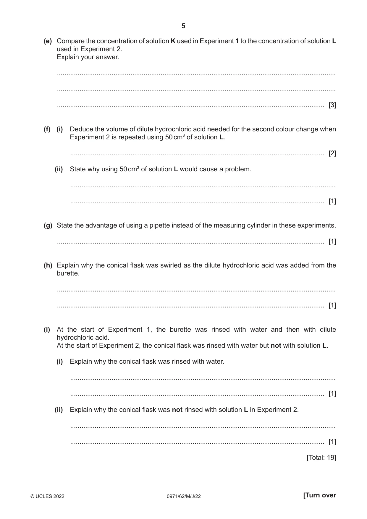 Cambridge IGCSE Chemistry (9-1) 0971 2022 May/June Paper 6 · Variant 2 question paper, page 5 of 12