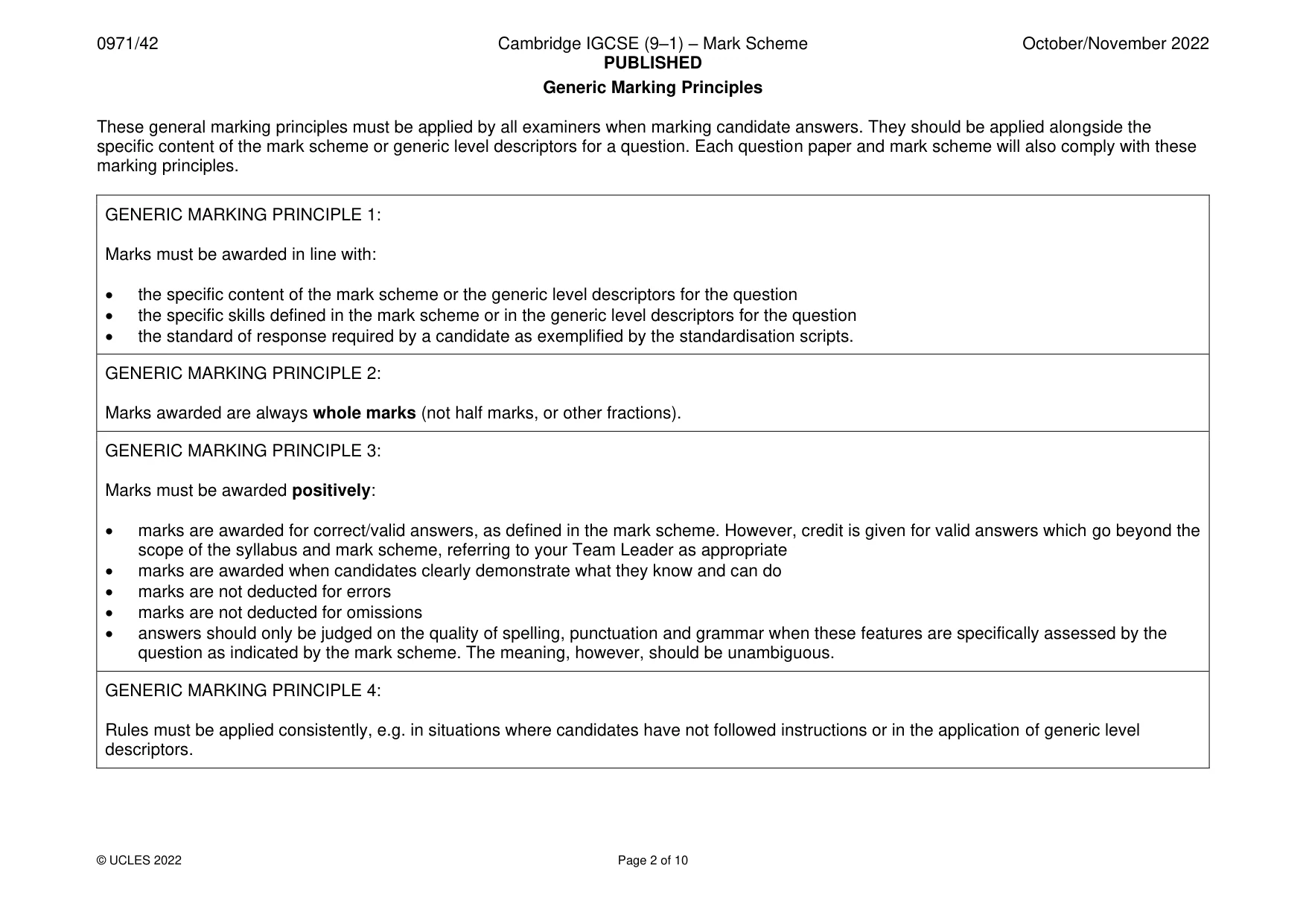 Mark scheme, page 2 of 10