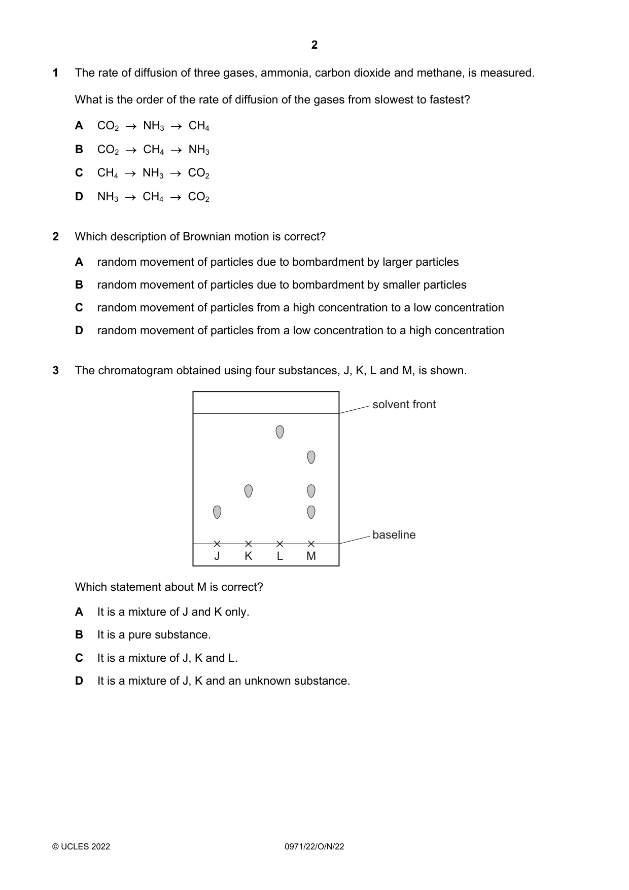 Cambridge IGCSE Chemistry (9-1) 0971 2022 Oct/Nov Paper 2 · Variant 2 question paper, page 2 of 16