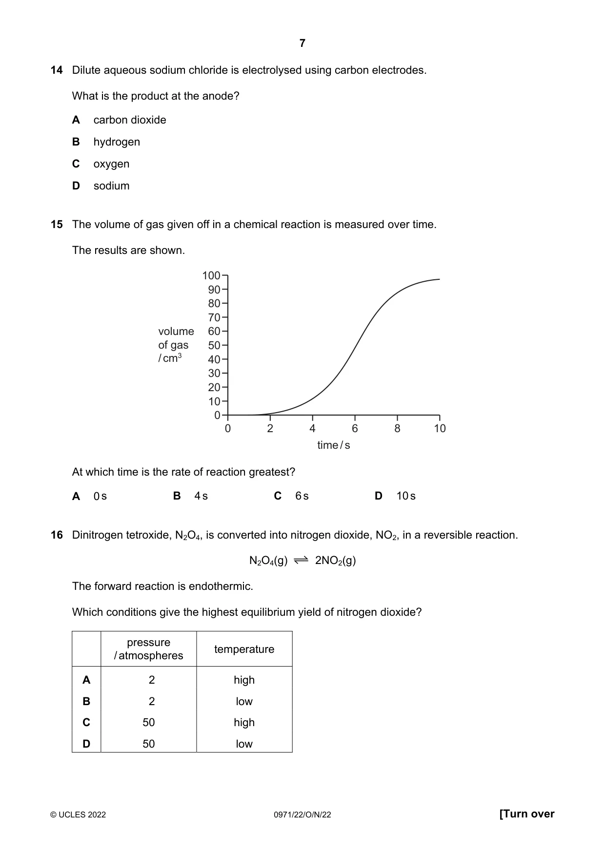 Cambridge IGCSE Chemistry (9-1) 0971 2022 Oct/Nov Paper 2 · Variant 2 question paper, page 7 of 16