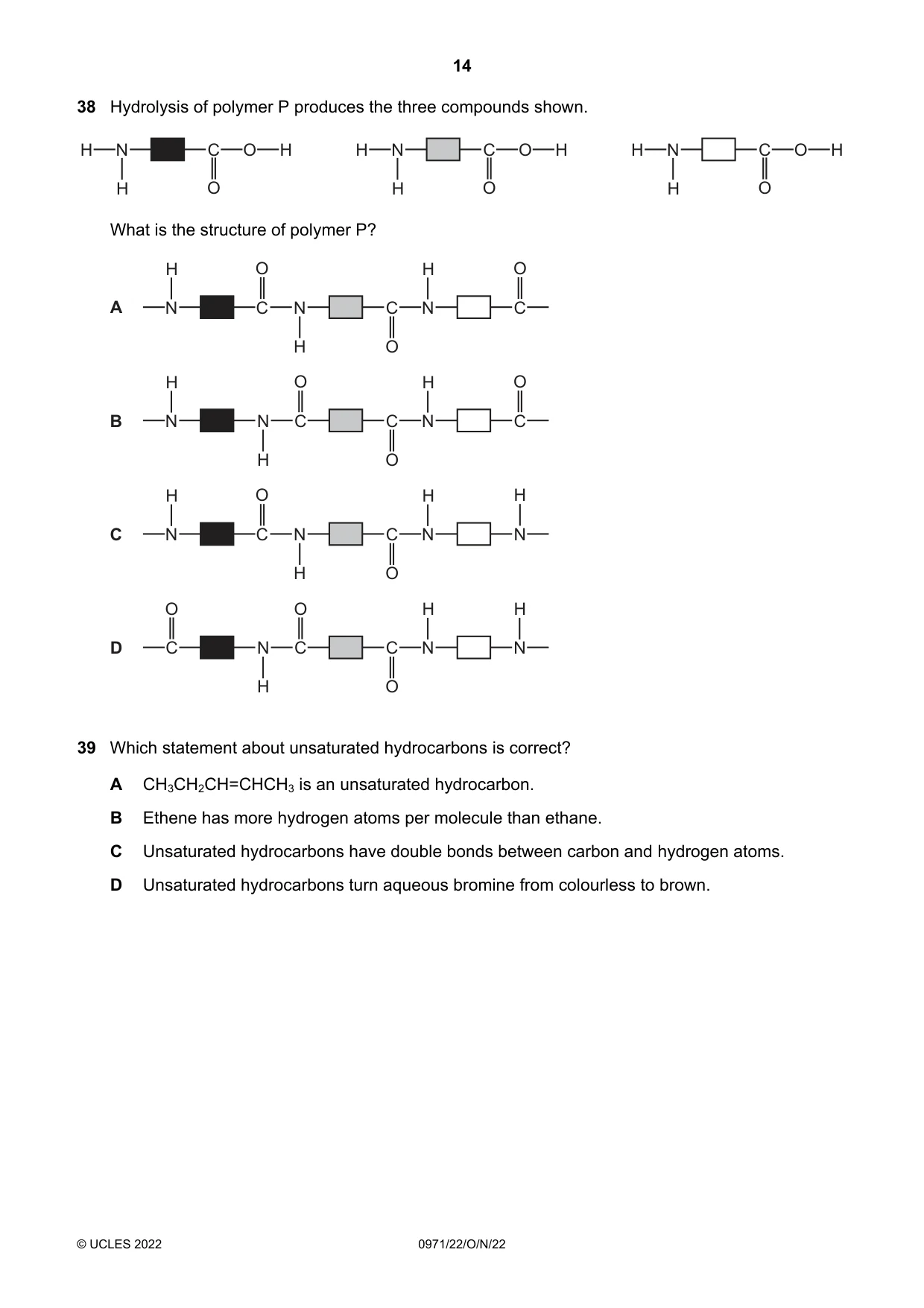 Cambridge IGCSE Chemistry (9-1) 0971 2022 Oct/Nov Paper 2 · Variant 2 question paper, page 14 of 16