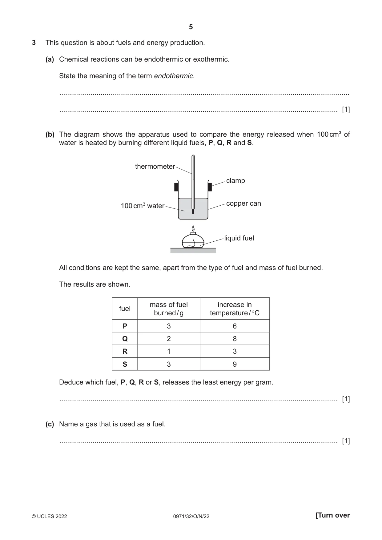 Cambridge IGCSE Chemistry (9-1) 0971 2022 Oct/Nov Paper 3 · Variant 2 question paper, page 5 of 20