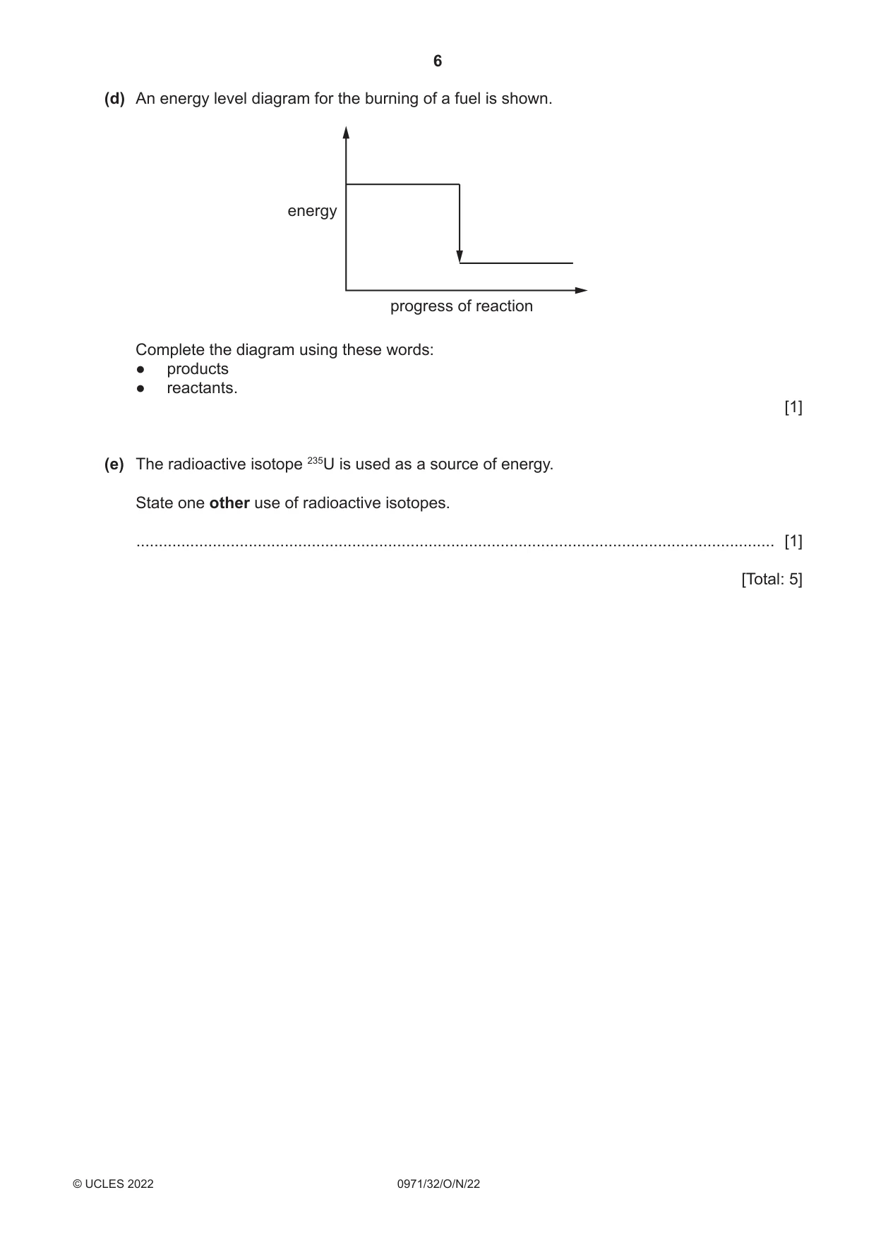 Cambridge IGCSE Chemistry (9-1) 0971 2022 Oct/Nov Paper 3 · Variant 2 question paper, page 6 of 20