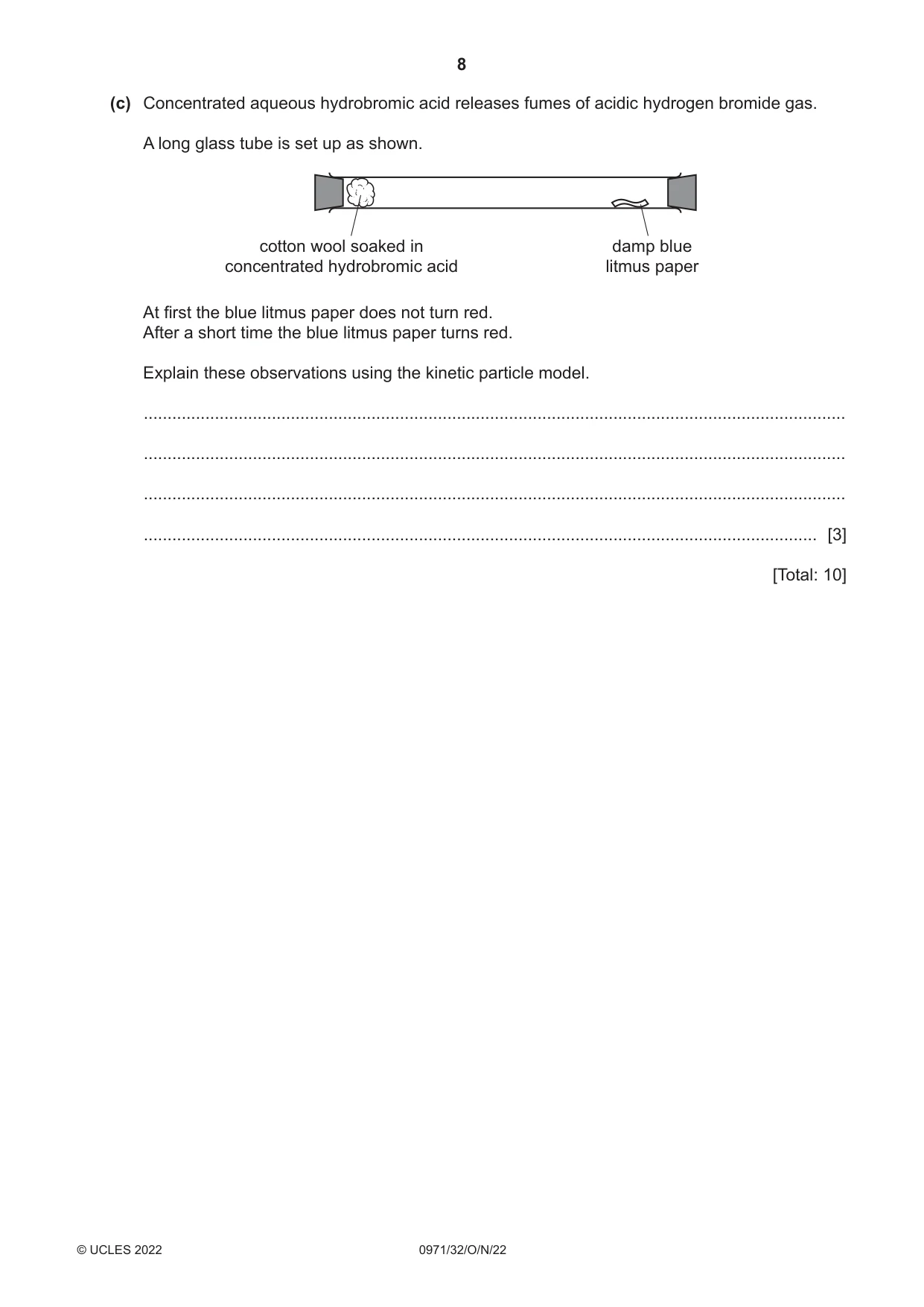 Cambridge IGCSE Chemistry (9-1) 0971 2022 Oct/Nov Paper 3 · Variant 2 question paper, page 8 of 20