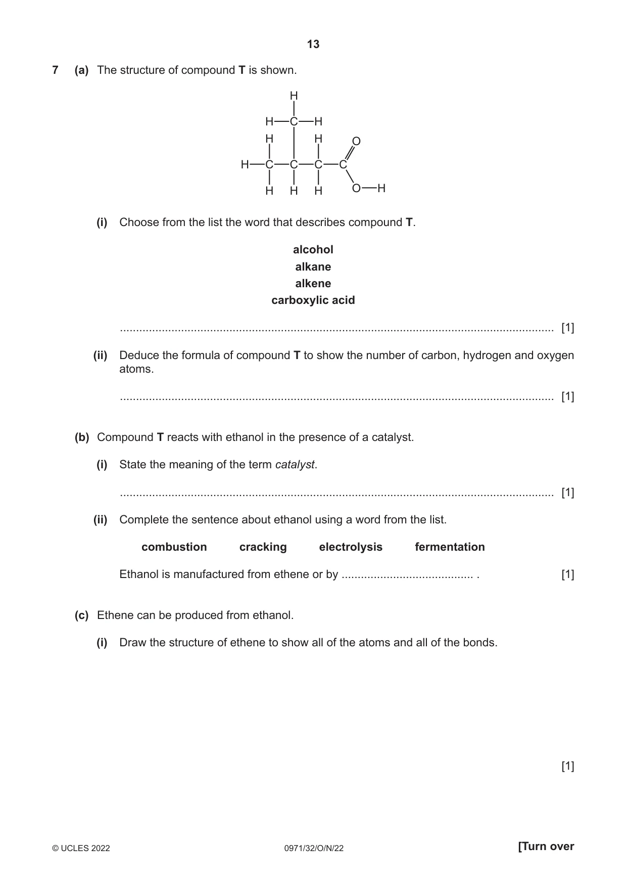 Cambridge IGCSE Chemistry (9-1) 0971 2022 Oct/Nov Paper 3 · Variant 2 question paper, page 13 of 20